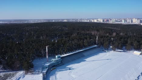 Aerial-view;-drone-flight-neat-the-main-educational-institution