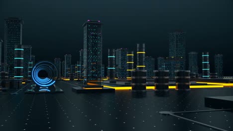 3D-Animation-Futuristic-Digital-City-With-Concept-Ferro-Liquid-Display