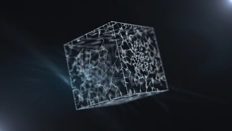 Ein-Blockchain-3D-Rendering-transparenter-Cube-mit-binären-Daten.