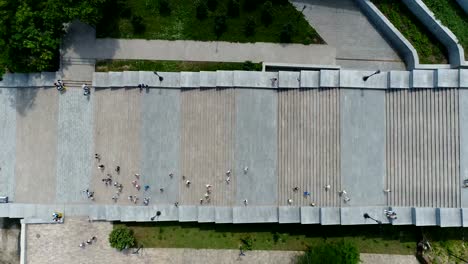 Odessa,-Ukraine,-Potemkin-Treppe.-Luftaufnahme