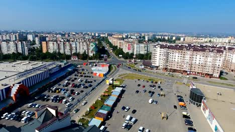 Panoramic-Aerial-drone-view-of-modern-city