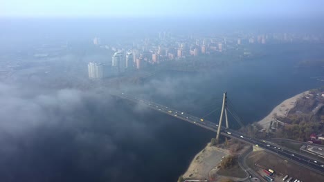 Aerial-View-Of-The-Foggy-Kyiv-City-In-Autumn.-HD