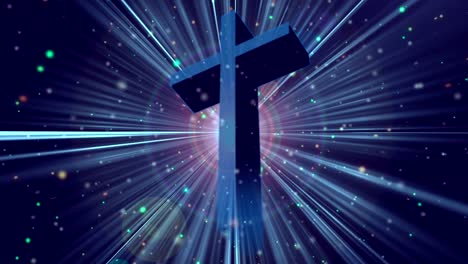 Gottesdienst-Cross-Blue-Loopable-Hintergrund