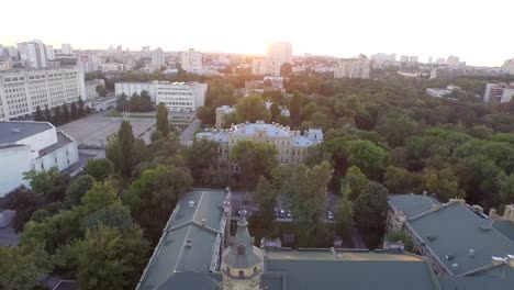 Aerial-view-of-the-old-building-of-the-university-KPI-in-Kiev,-Ukraine.