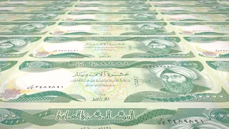 Banknotes-of-ten-thousand-dinars-iraq-rolling,-cash-money,-loop