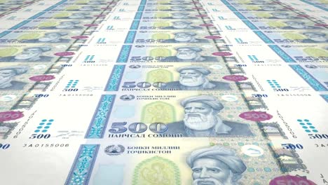 Banknotes-of-five-hundred-Tajikistani-somoni-of-Tajikistan,-cash-money,-loop