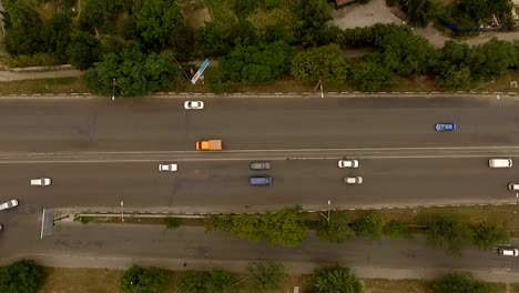 Aerial-shot-of-traffic-on-the-bridge.