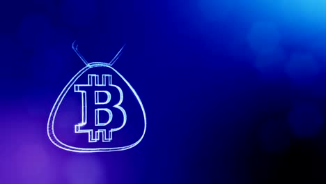 logo-de-Bitcoin-en-la-bolsa.-Concepto-financiero.-Fondo-financiero-hecho-de-partículas-de-brillo-como-holograma-vitrtual.-Brillante-transparente-de-animación-en-3D-con-profundidad-de-campo,-bokeh-y-copia-espacio.-Fondo-azul-1