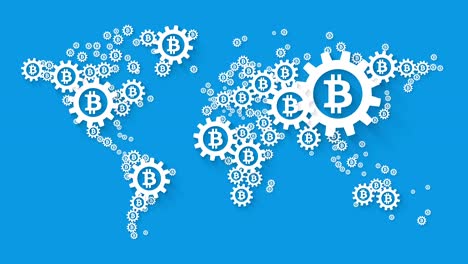 mapa-mundial-con-Bitcoin-concepto-sobre-fondo-azul