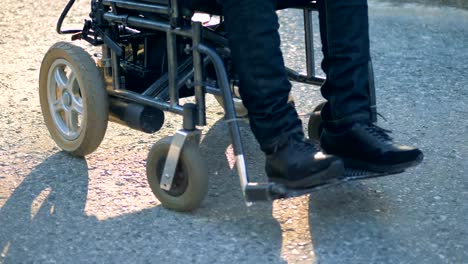 Legs-of-a-disabled-person,-close-up.