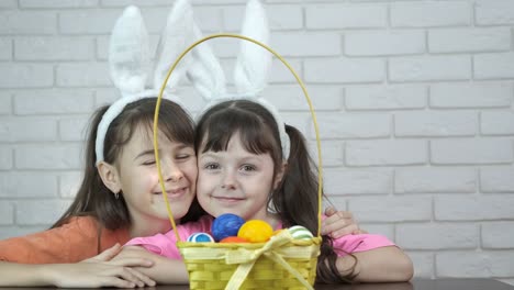 Little-girls-with-easter-eggs.