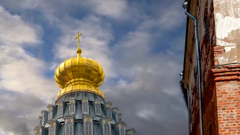 Resurrection-Monastery-against-the-sky--is-a-major-monastery-of-the-Russian-Orthodox-Church-in-Moscow-region,-Russia