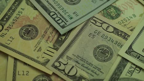 Close-up-Beautiful-Dollars-Background.-American,-US-Dollars-Cash-Money.-Dollar-Banknotes.-Macro-view.