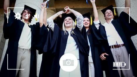 Fotografieren-von-Studenten,-die-mit-einer-Digitalkamera-graduieren