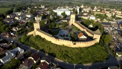 arieal-view-on-the-Lutsk-castle.-Prince-Lubart-stone-castle,-landmark-of-Lutsk-city,-Ukraine.