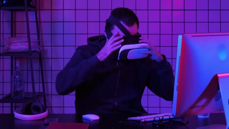 Young-Man-Wearing-VR-Headset-And-Experiencing-Virtual-Reality