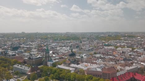 Lvov,-Ukraine.-Aerial-City-Lviv,-Ukraine.-Panorama-of-the-old-town.-Dominican