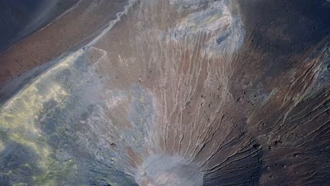 Aerial-view-with-a-drone-of-a-crater-of-the-moon,-or-a-planet-in-the-solar-system.