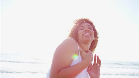 Portrait-of-plus-size-Ethnic-female-on-vacation