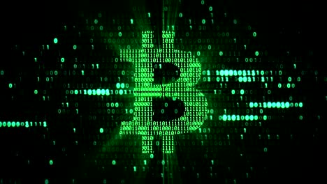 virtual-green-bitcoin-symbol-crypto-digital-currency-on-green-matrix-background,-new-business-financial-risk-concept