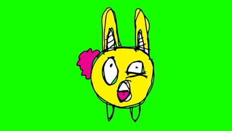 Kids-drawing-green-Background-with-theme-of-rabbit