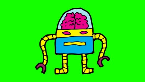 Kids-drawing-green-Background-with-theme-of-smart-robot