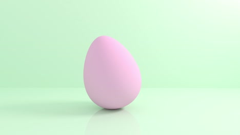 Happy-easter-3d-render-egg-rotating-on-pastel-background.-4K-seamless-loop-animation.