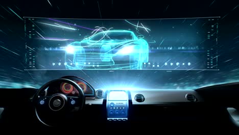 Inside-of-Future-hybrid-cars,-Automobile-Technology.-running-car-with-line.-X-ray-view.