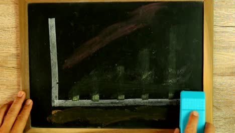 Bit-coin-graph-on-blackboard-in-studio