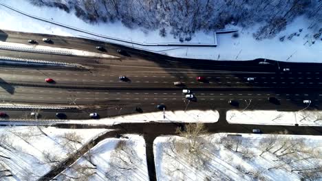 Luftaufnahme-von-einer-Turbine-Straße-Austausch-in-Kiew.