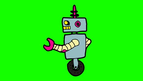 Kids-drawing-green-Background-with-theme-of-robot