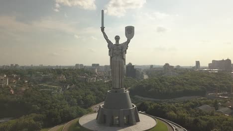 Kiev,-Ukraine-:-a-monument-to-th-Motherland-in-Kiev.Historical-sights-of-Ukraine.-Release-Drone-view-4K-Departure-from-the-Monument-of-the-Motherland-mother-in-Kiev,-Ukraine,-the