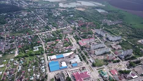 Aerial-view-of--small-Russian-city-of-Ozyory