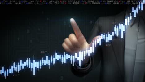 Businessman-touched-screen,-various-animated-Stock-Market-charts-and-graphs.-increase-blue-digital-chart.-4k-animation.2.