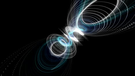 Futuristic-animation-with-particle-stripe-object-and-light-in-slow-motion,-loop-HD