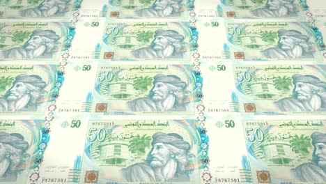 Banknotes-of-fifty-tunisian-dinars-of-Tunisia,--cash-money,-loop