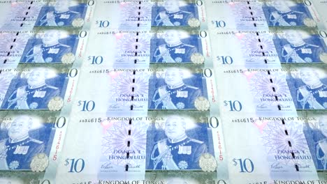 Banknotes-of-ten-Tongan-pa'anga-of-Tonga,-cash-money,-loop