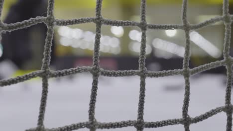 Blick-auf-Hockey-Match-thront-Goal-Net