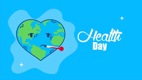 international-health-day-with-world-planet-heart-character-and-thermometer