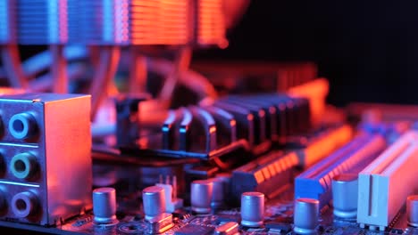 closeup-of-a-rotating-processor-CPU-fan-installed-on-the-motherboard-on-a-black-background