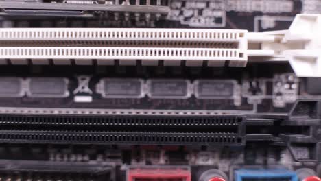 Macro-view-of-PCI-E-slots--on-the-motherboard,--slider-shoot