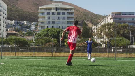 Soccer-players-having-match-on-field