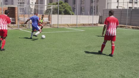 Soccer-players-having-match-on-field