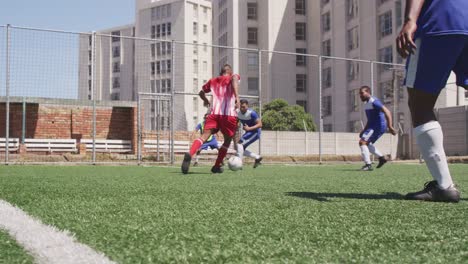 Soccer-players-having-match-on-field