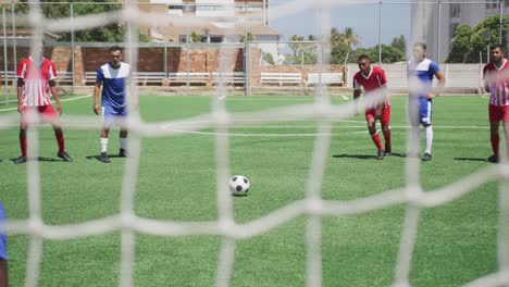 Soccer-players-having-match-on-field