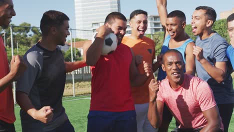 Happy-soccer-players-in-the-field