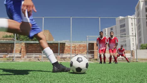 Soccer-players-having-match-on-field