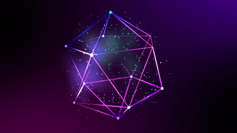 3D-render,-geometric-neon-color-vibrant-ultraviolet-led-light-spinning-background-with-copy-space,-IOT-internet-of-thing-smart-world-digital-technology-futuristic-abstract-background