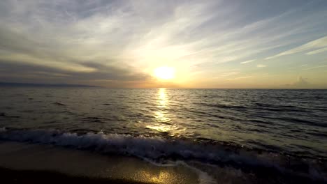 Sea-Sunset,-Beautiful-Nature-Scene,-Ocean,