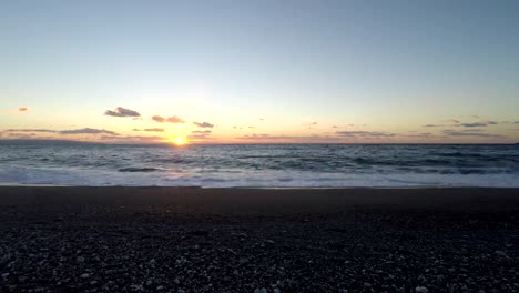 Meer-Sonnenuntergang,-Zeitraffer,-wunderschöne-Natur-Szene